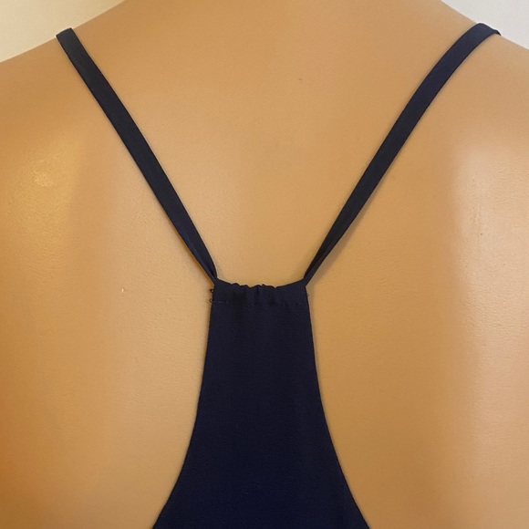 Alice + Olivia Fierra Silk Blend Tank Dress Navy Blue Y-Back Mini Size XS/TP - Picture 8 of 13